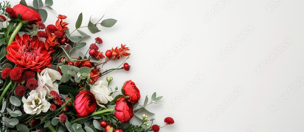 Flowers set against a blank white copy space image Flowers set against a blank white copy space image