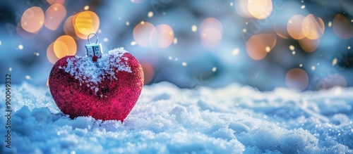 Heart shaped ornament on sn...