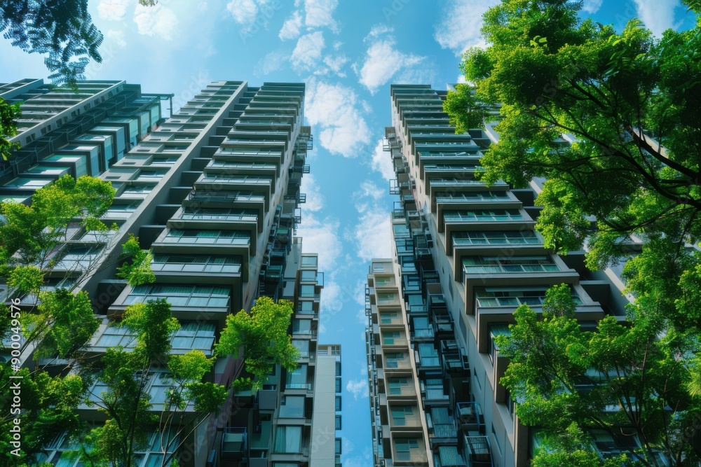 Modern Skyscrapers and Trees Modern Skyscrapers and Trees