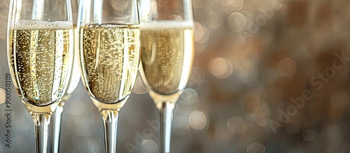 Holiday flutes with champag...