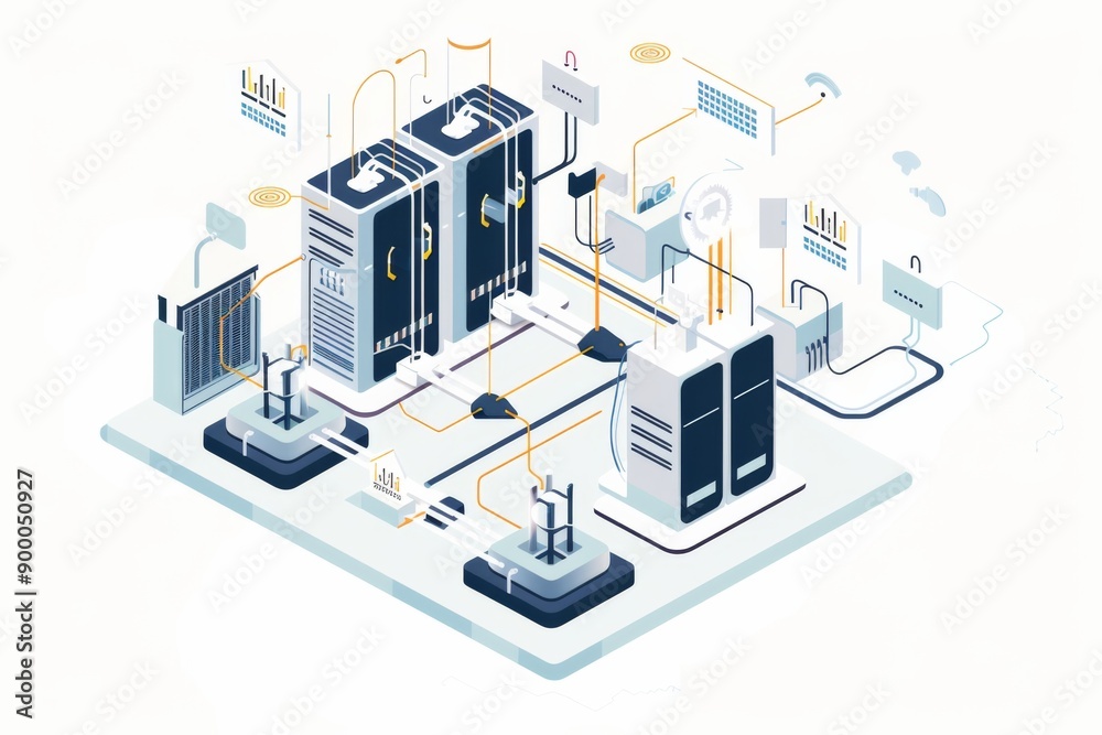 Conceptual Technology Flat Illustration created with Generative AI Conceptual Technology Flat Illustration created with Generative AI
