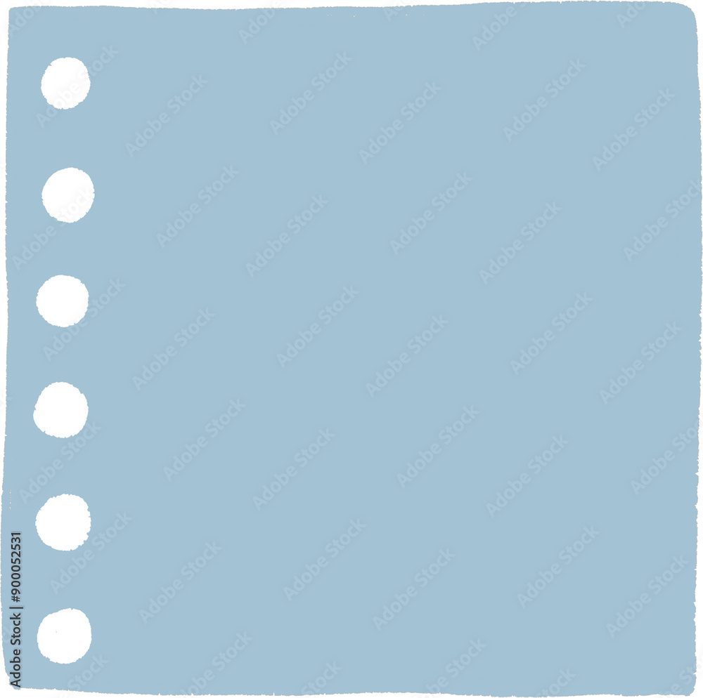Blue sticky note with 5 dots on the left side.