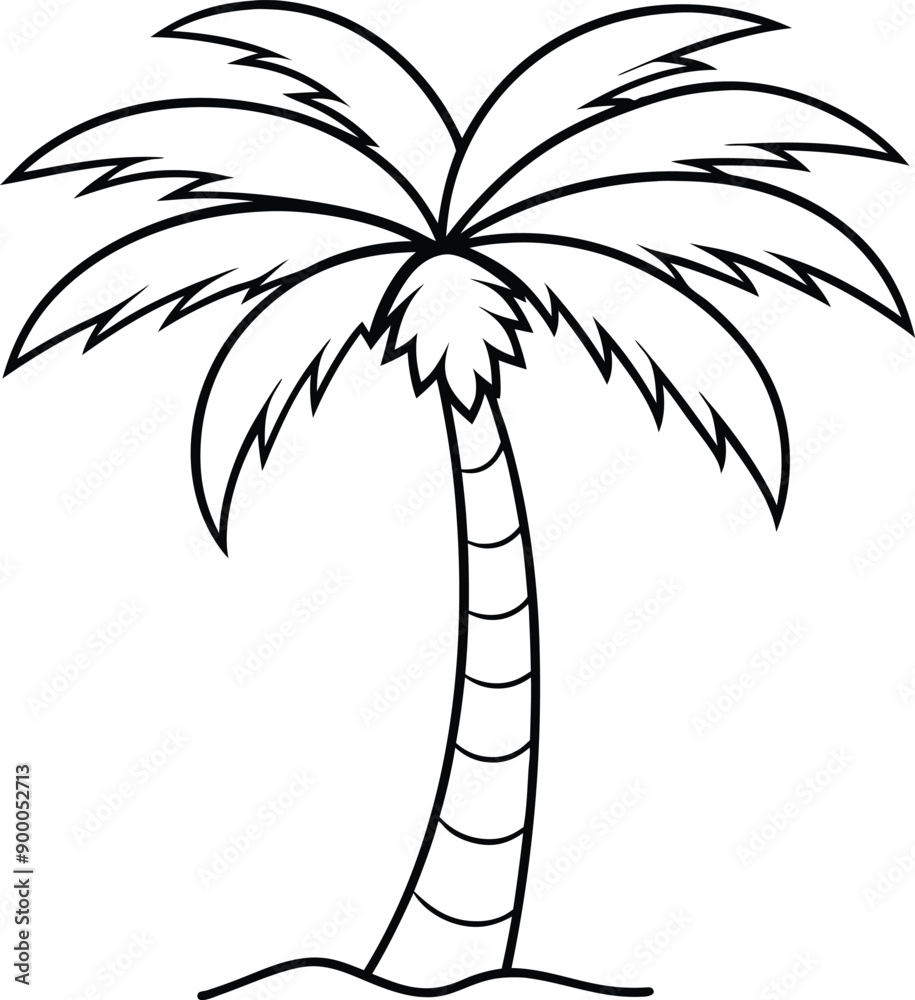 Obraz premium palm tree line art