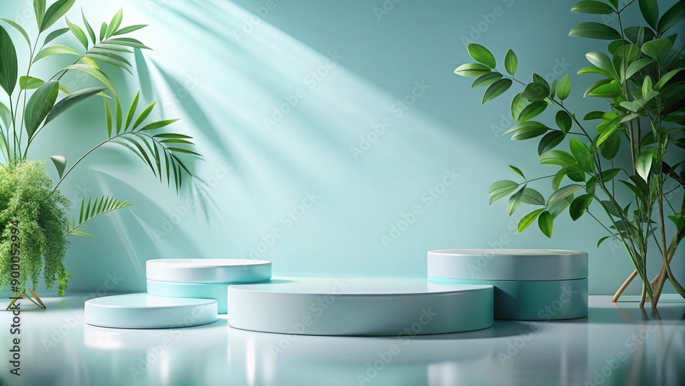 Green Leaves Minimalist Product Display. Green Leaves Minimalist Product Display.