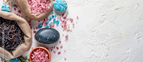 Spa items like blue and pin...
