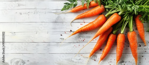 Fresh carrots arranged on a...
