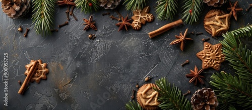 Top view of a Christmas the...
