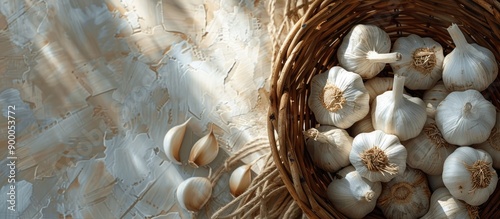 A detailed shot of garlic o...