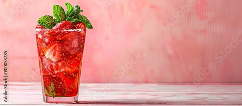 A refreshing strawberry coc...