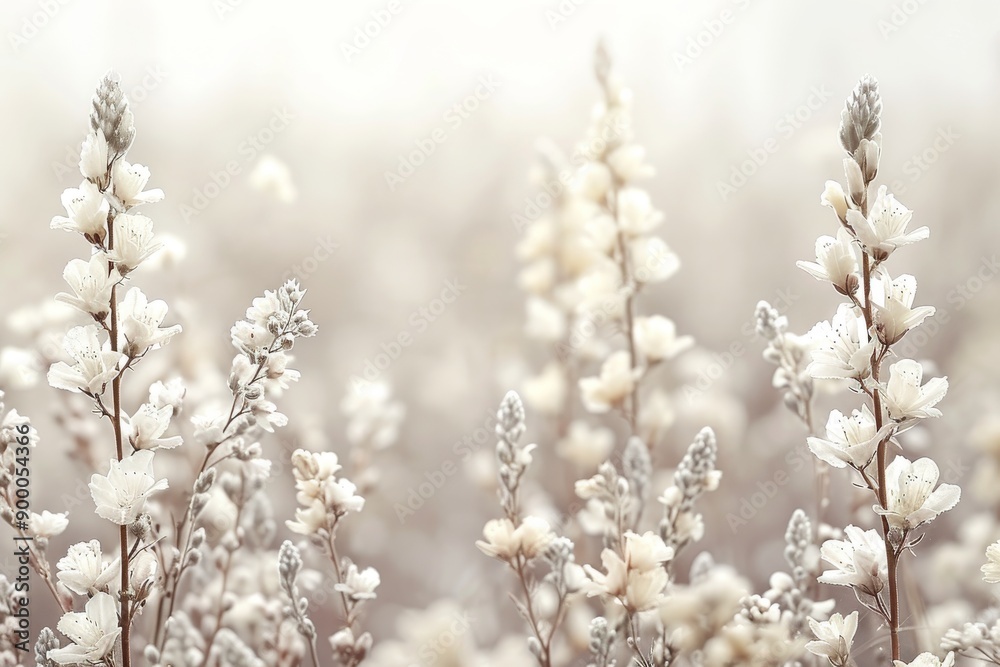 Delicate white flowers in a soft dreamy setting capturing the essence of purity and natural beauty Delicate white flowers in a soft dreamy setting capturing the essence of purity and natural beauty