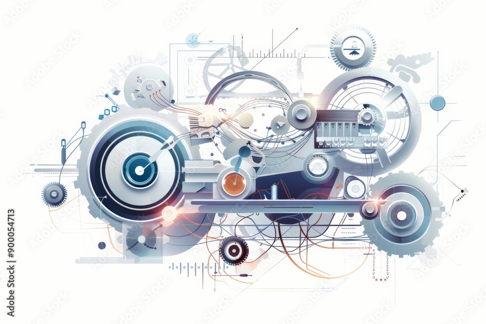 Conceptual Technology Flat Illustration created with Generative AI Conceptual Technology Flat Illustration created with Generative AI