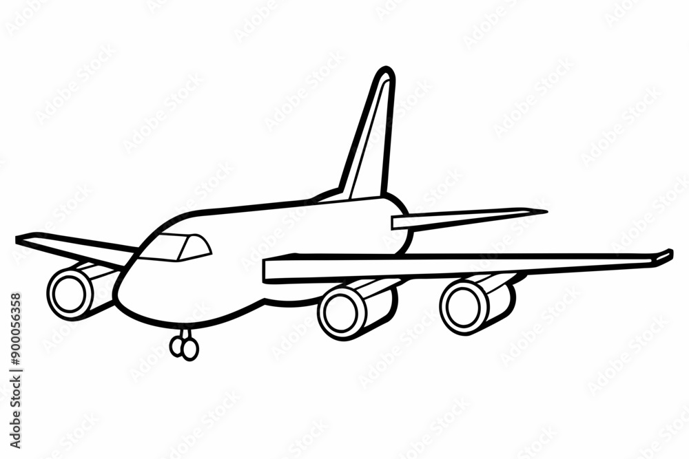 Line art of airplane Line art of airplane