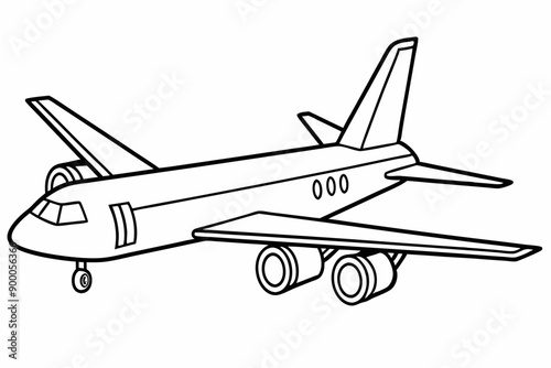 Line art of airplane 