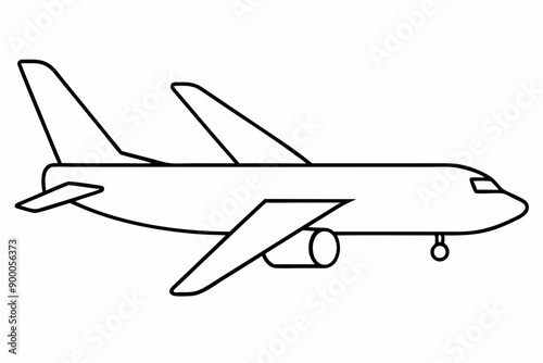 Line art of airplane 