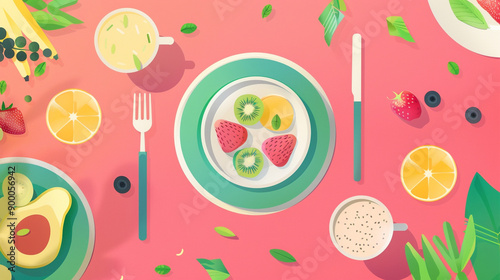 minimalist food illustration with clean lines