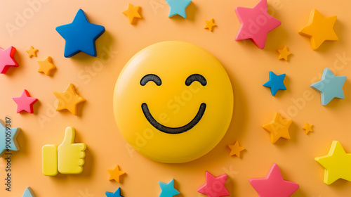 smiley face with star thumbs up and happy emoji