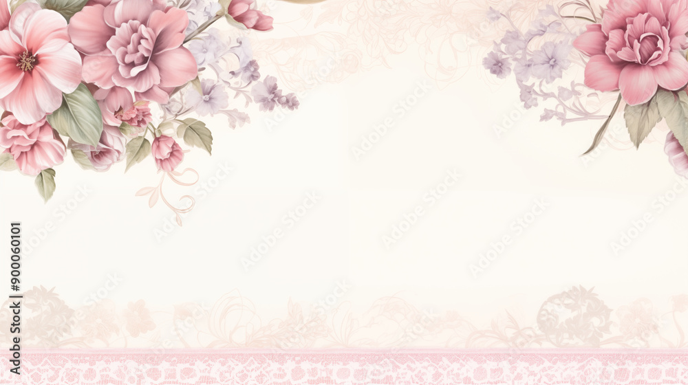 Flower and Frame Background Flower and Frame Background