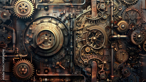 steampunk machinery with intricate details