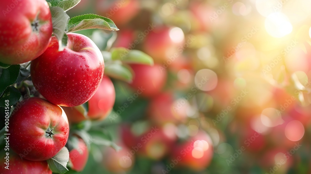Ripe Red Apples on a Sunny Day Ripe Red Apples on a Sunny Day