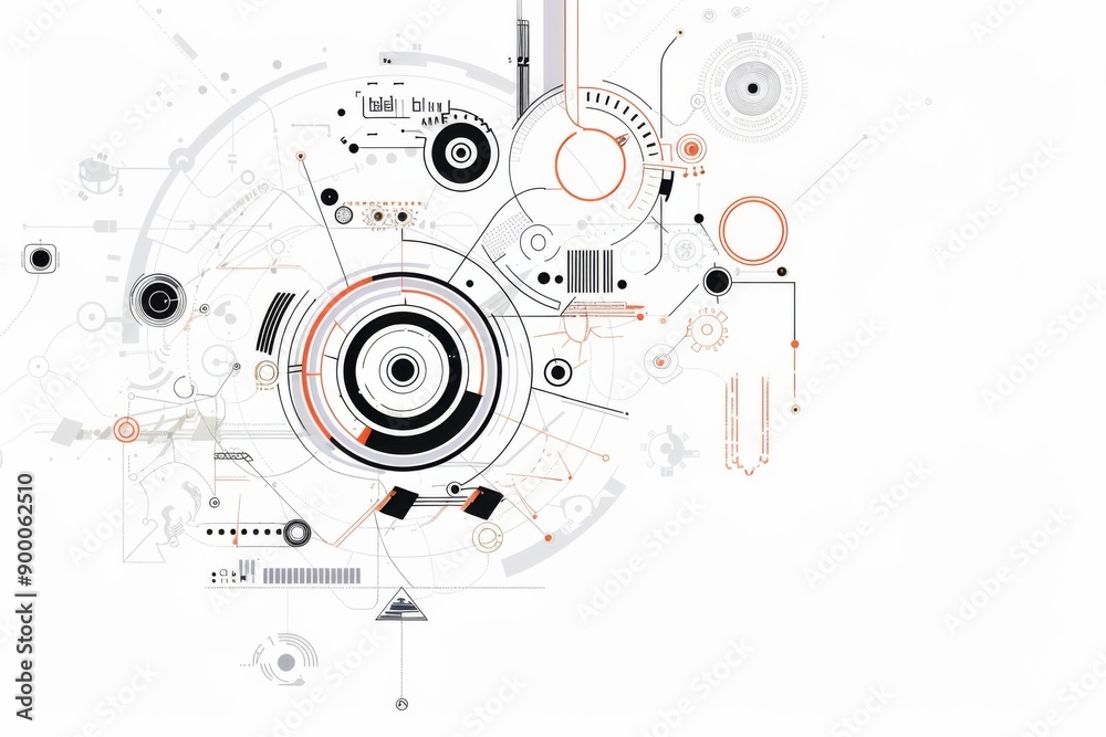 Conceptual Technology Flat Illustration created with Generative AI Conceptual Technology Flat Illustration created with Generative AI