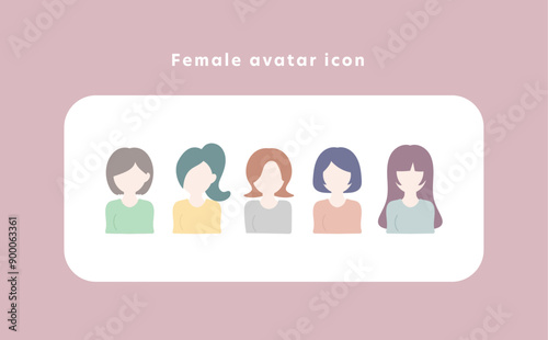 女性の人物アバター・アイコンセット
