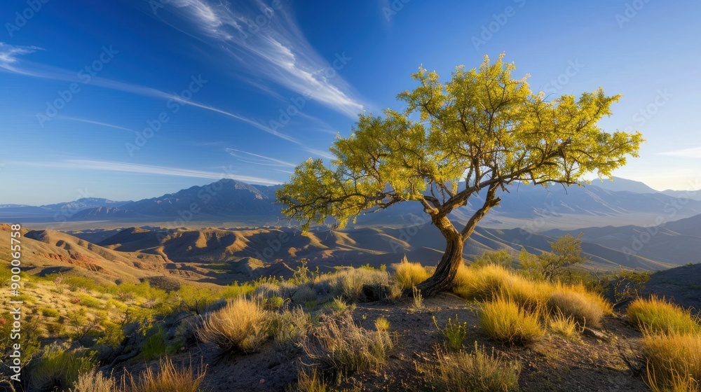 Solitary Tree on Hilltop at Sunrise Solitary Tree on Hilltop at Sunrise