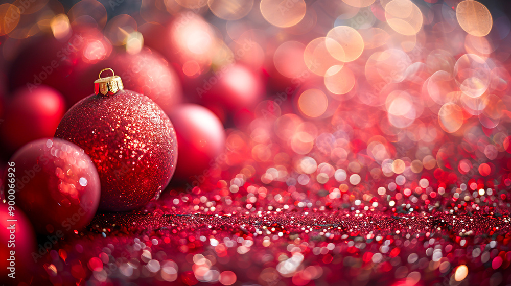 Glowing Red and Gold Bokeh Lights for Festive Holiday Celebrations