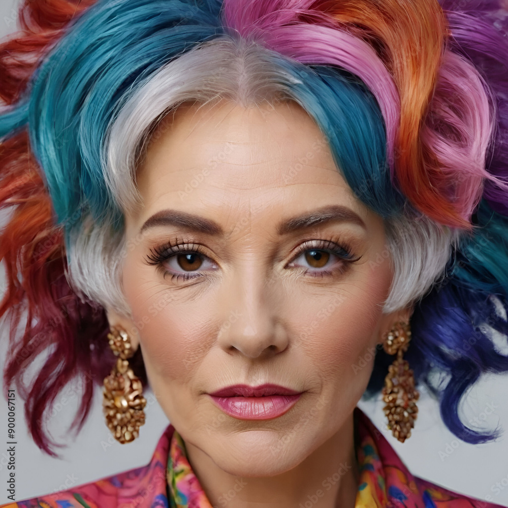 Fototapeta premium Hair style of old woman 