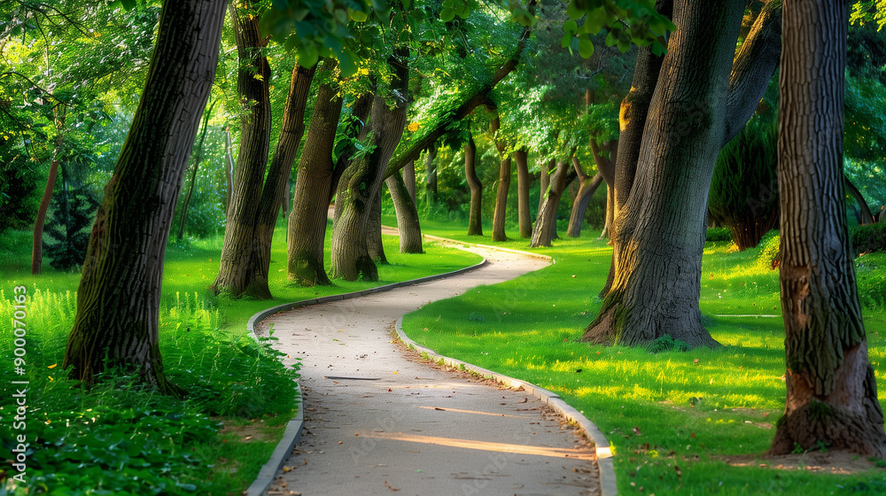 walking pathway in green park relaxing landscape wallpaper, background walking pathway in green park relaxing landscape wallpaper, background