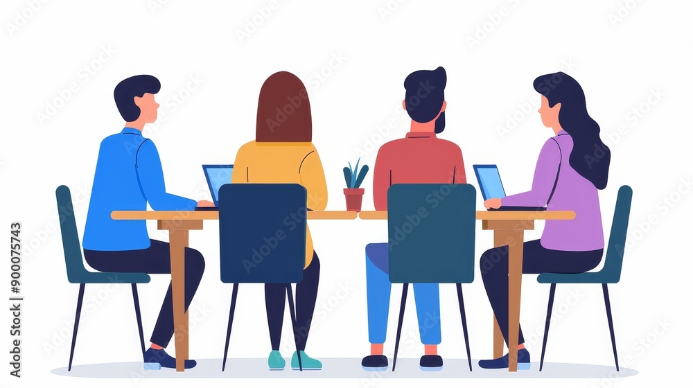 Group of students studying together, collaborative learning, teamwork Group of students studying together, collaborative learning, teamwork