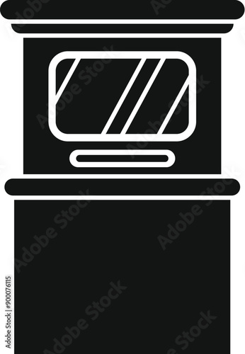 Black and white silhouette icon of a self ordering interactive kiosk simplifying the ordering process
