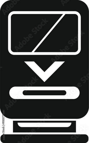Simple icon of a modern train arriving at the station