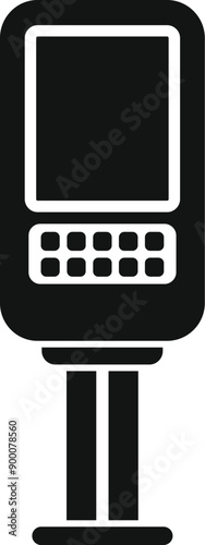 Simple icon of a parking meter machine using a digital display for time and payment