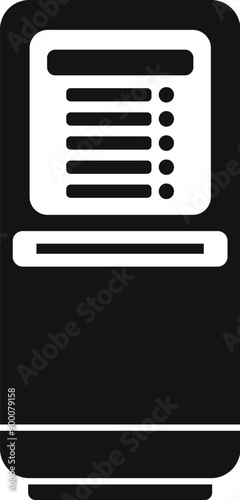 Simple icon of a self service payment terminal accepting contactless payment
