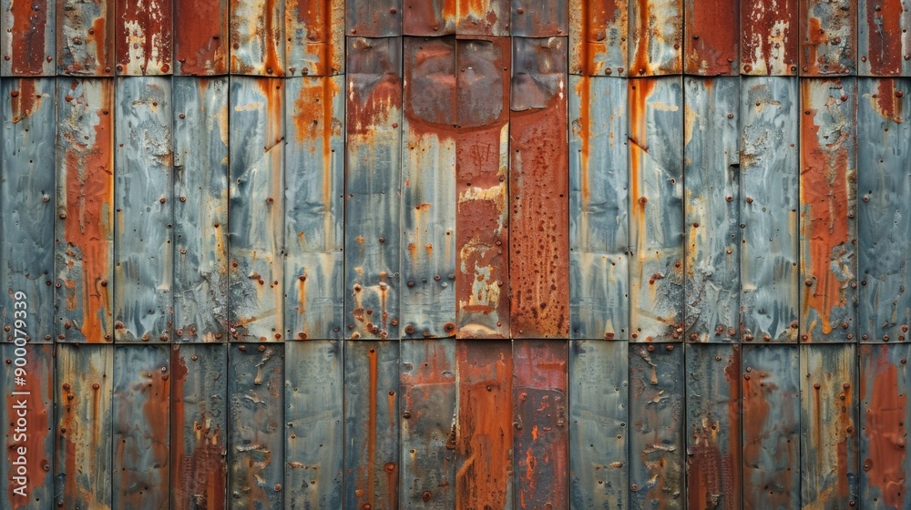 Industrial Metal : Rusty, corrugated metal wall with a rugged, industrial feel Industrial Metal : Rusty, corrugated metal wall with a rugged, industrial feel