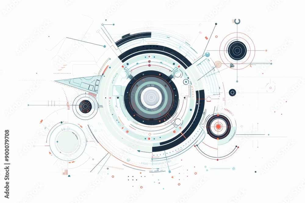 Conceptual Technology Flat Illustration created with Generative AI Conceptual Technology Flat Illustration created with Generative AI