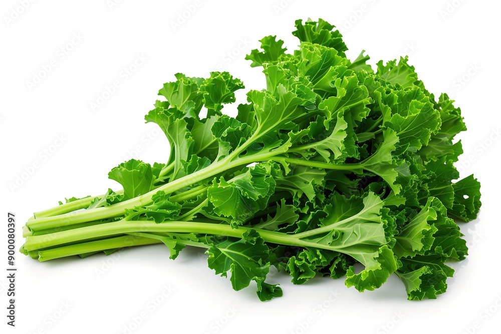 Fresh green kale leaves on a white background. Perfect for healthy recipes, salads, and nutritious meals. Fresh green kale leaves on a white background. Perfect for healthy recipes, salads, and nutritious meals.