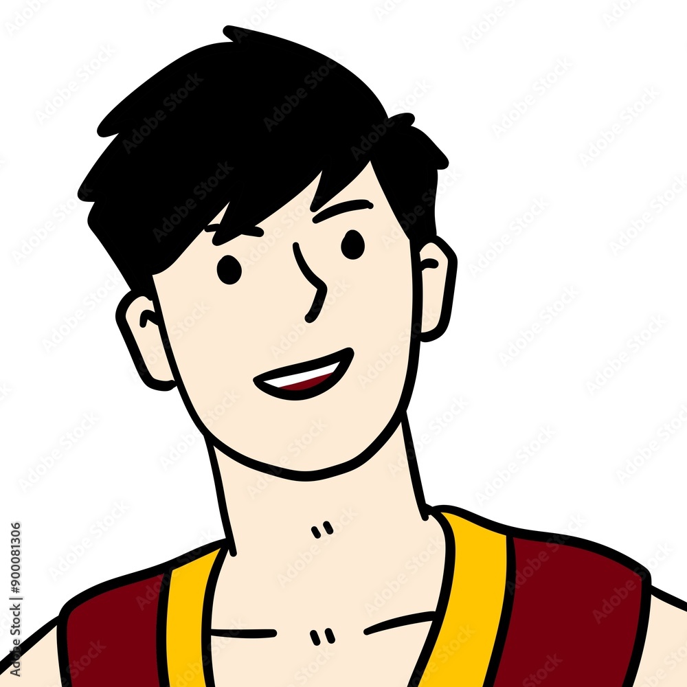 cartoon man on white background