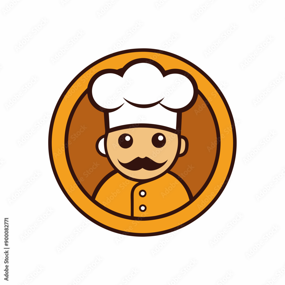 Cartoon Chef Man Icon Logo Design Vector Art Illustration Cartoon Chef Man Icon Logo Design Vector Art Illustration