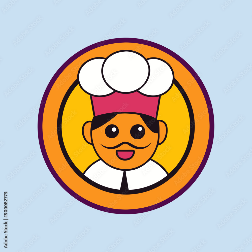 Cartoon Chef Man Icon Logo Design Vector Art Illustration Cartoon Chef Man Icon Logo Design Vector Art Illustration