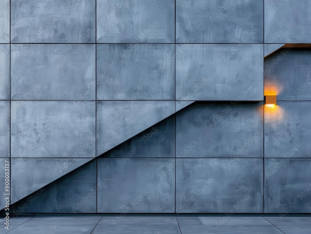 Fototapeta premium Textured concrete wall, sharp angles, urban expression, gritty feel