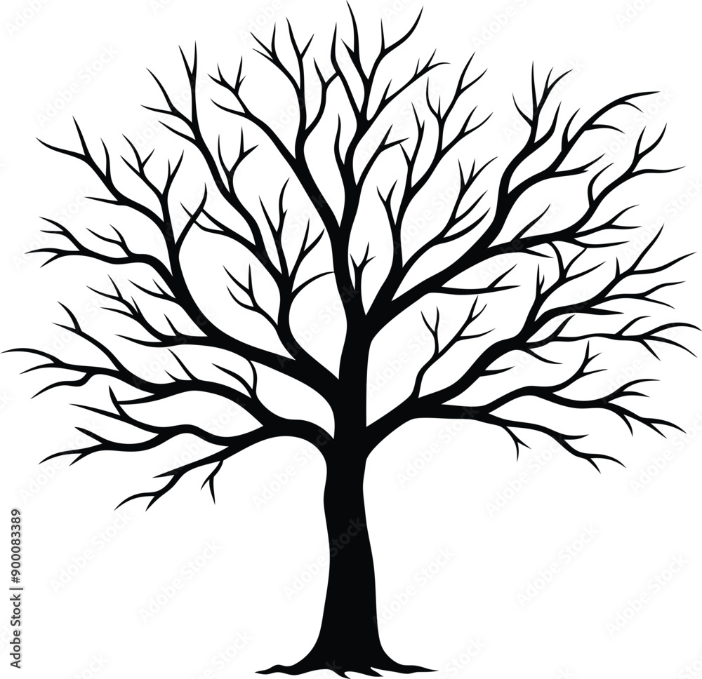 Silhouette of a bare tree Silhouette of a bare tree