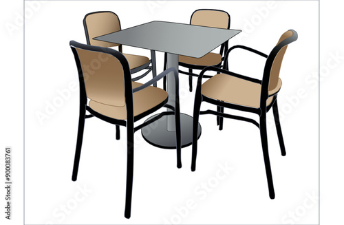 tables and chairs in cafe garden seating