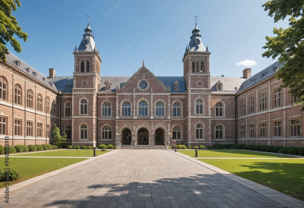 Fototapeta premium Touring a famous university campus 