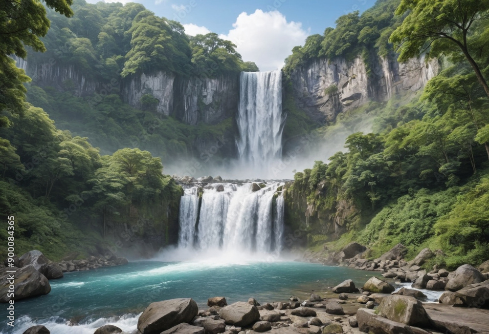 Visiting a world-famous waterfall Visiting a world-famous waterfall