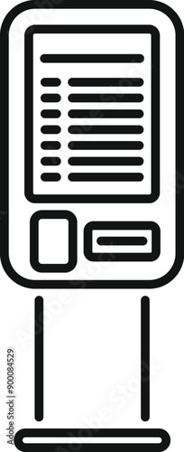 Icon of a self ordering interactive kiosk showing the menu in a fast food restaurant