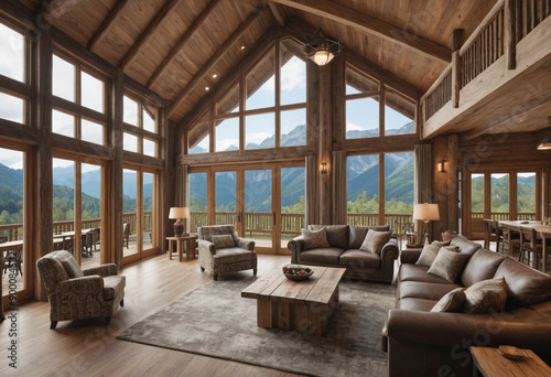  Relaxing in a mountain lodge 