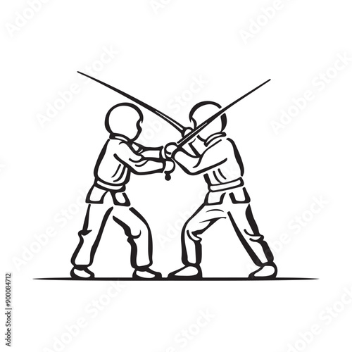 Fencing sport black vector concept icon vector isolated on white background