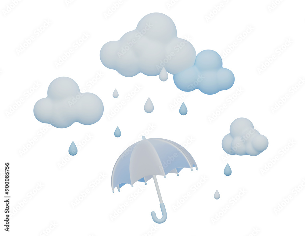 rainy day with umbrella 3D graphic rainy day with umbrella 3D graphic