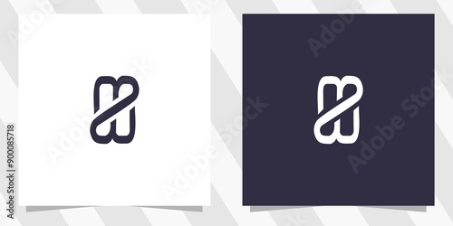 letter mw wm logo design vector
